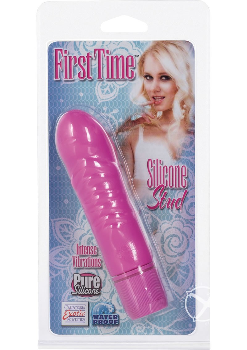 First Time Silicone Studs Vibe Waterproof Pink 4 Inch