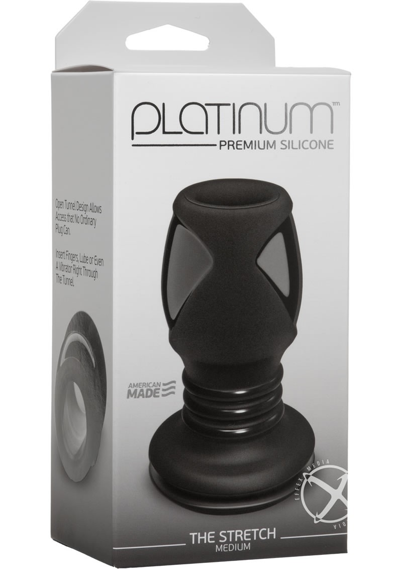Platinum The Stretch Anal Plug Medium Black 4.2 Inch