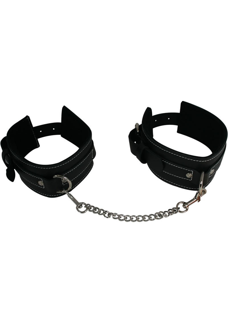 Edge Leather Ankle Restraints Black