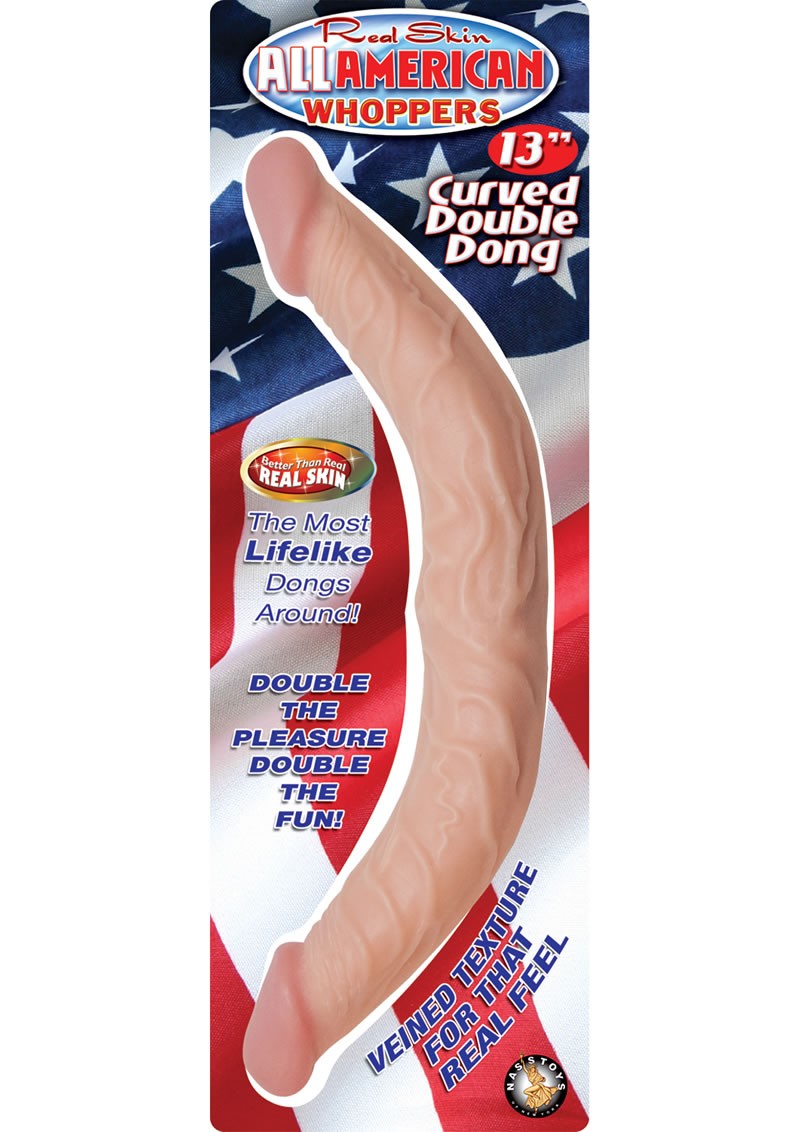 All American Whopper Curved Double Dong Flesh 13 Inch