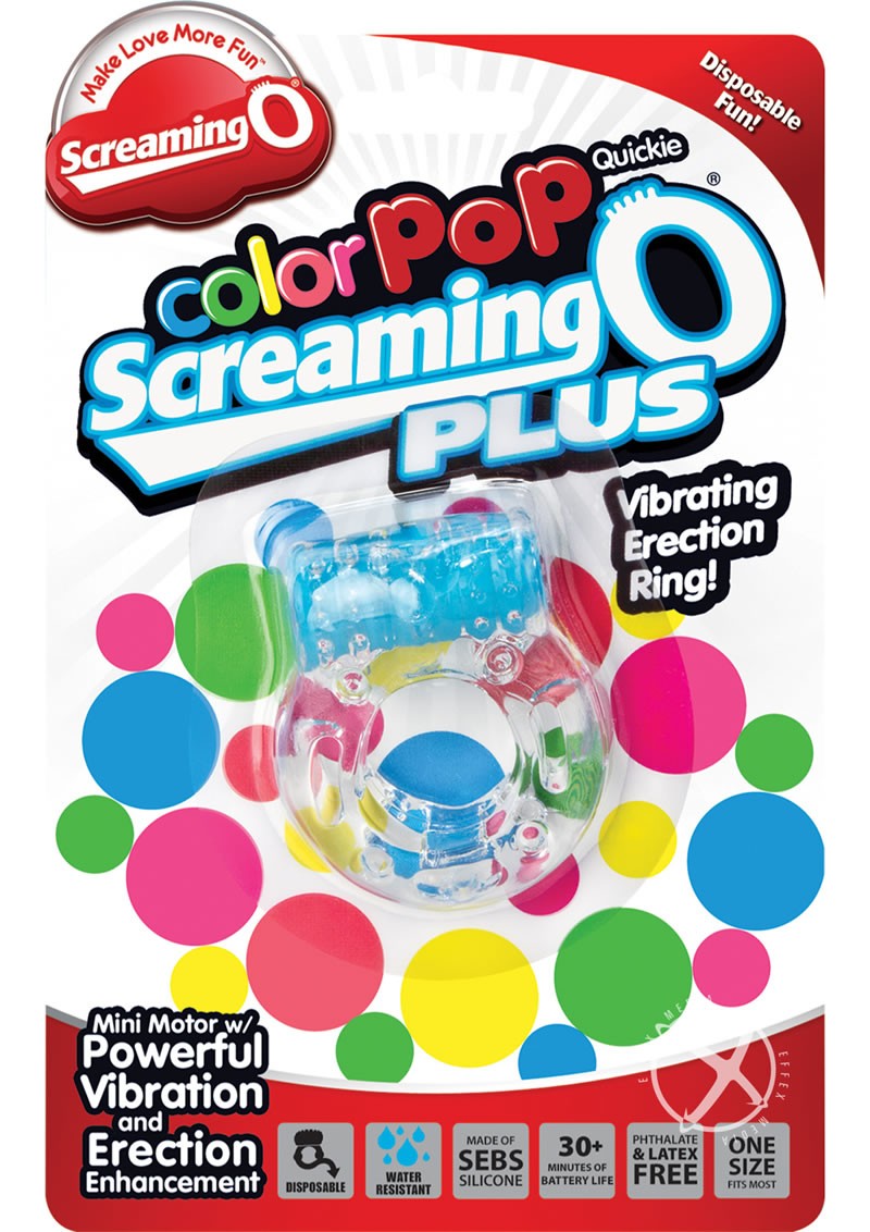 Color Pop Quickie Screaming O Plus Ring Cockring Blue