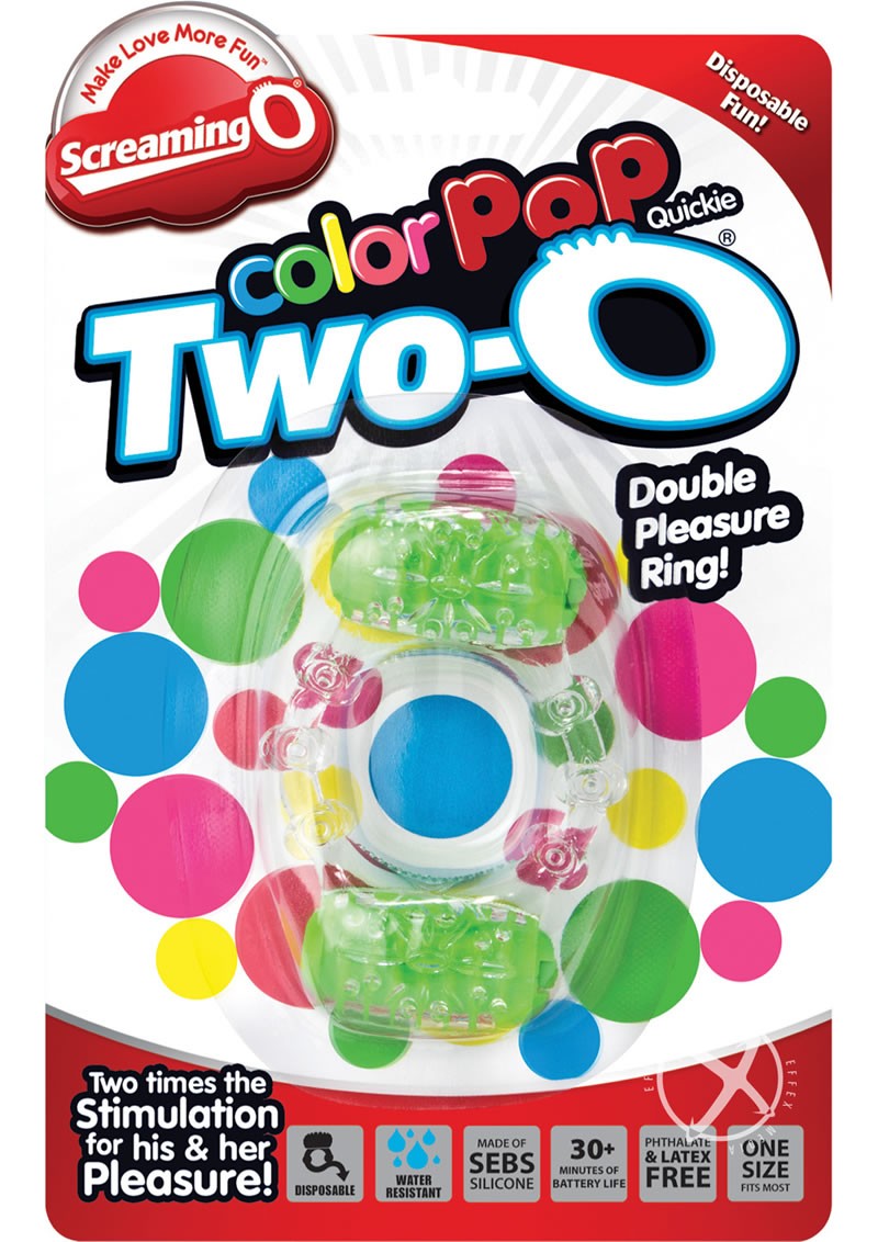 Color Pop Quickie Two O Dual Cockring Green