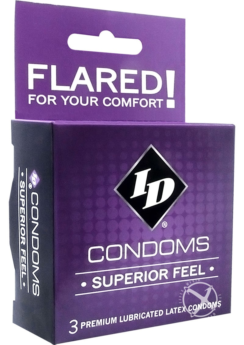ID Superior Feel Lubricated Latex Condoms 3 Each Per Pack