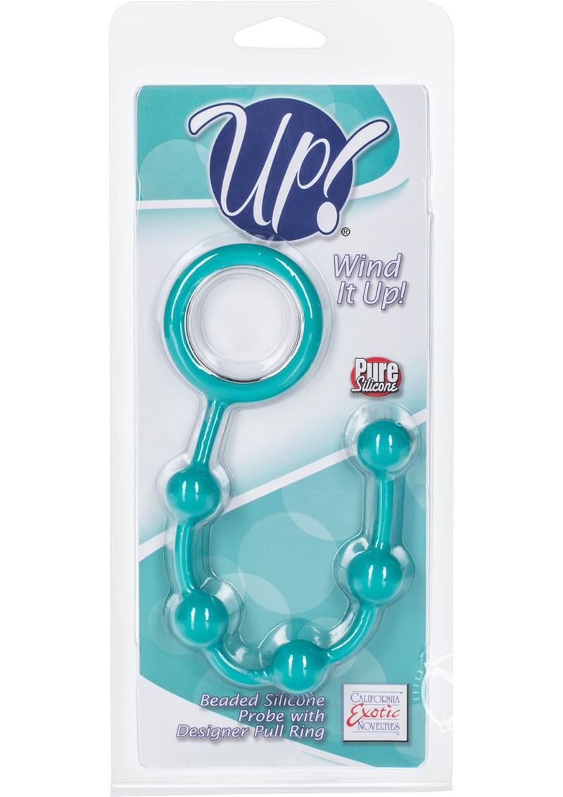 Up Wind it Up Beaded Probe w/ Designer Pull Ring Purple 9 Inch