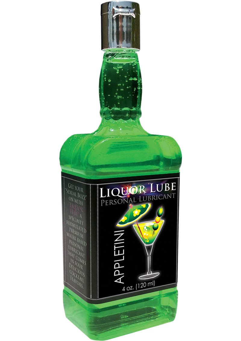 Liquor Lube Water Based Flavored Personal Lubricant Appletini 4 oz