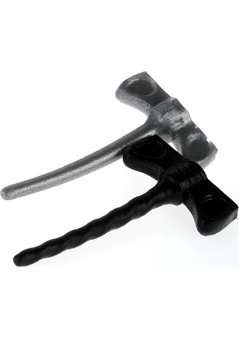 Cock Screws Penis Plugs Black & Zinc 2 Each Per Pack