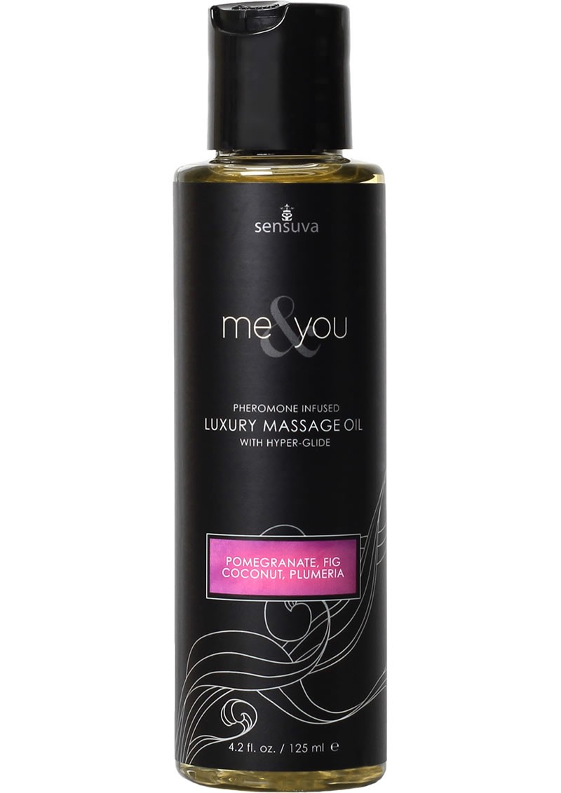 Me & You Luxury Massage Oil Pomegranate Fig Coconut Plumeria 4.2 oz