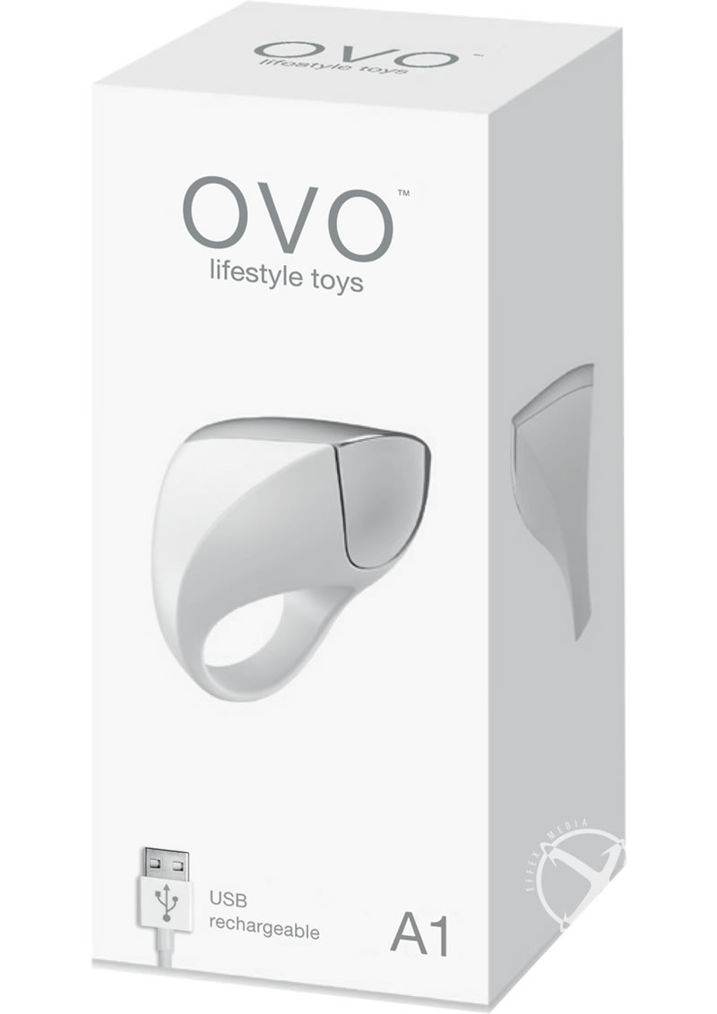 Ovo A1 Rechargeable Ring Showerproof White & Chrome