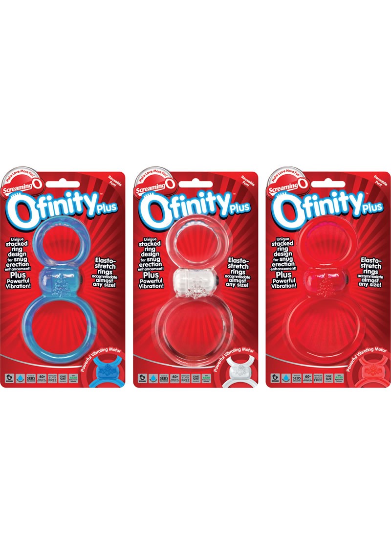 Ofinity Plus Super Stretch Double Cockring Assrt Colors 6 Each Per Box