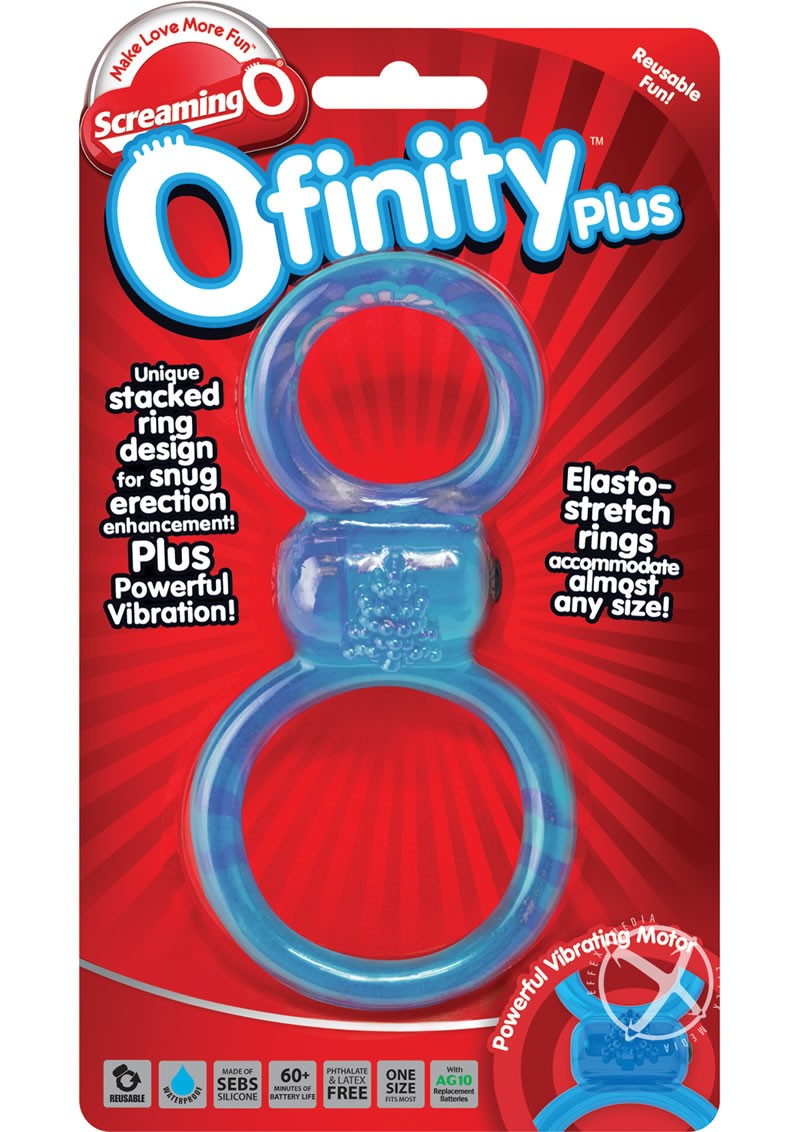 Ofinity Plus Super Stretchy Double Cockring Blue