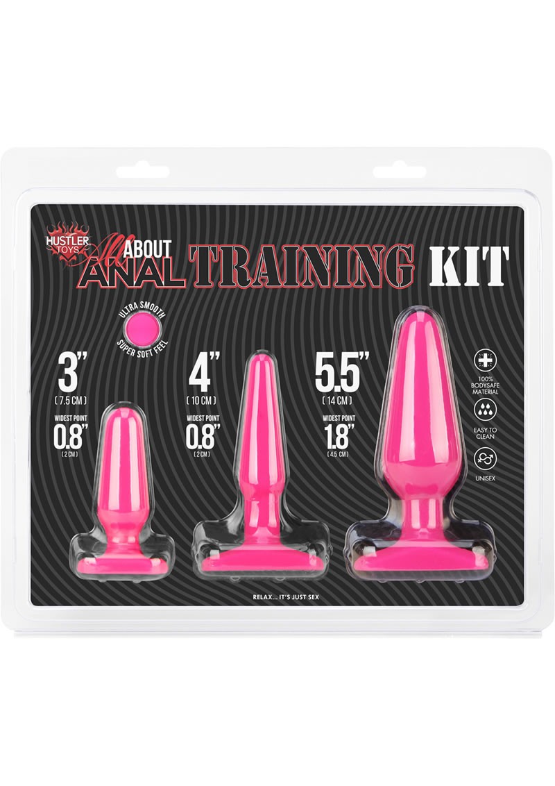 Hustler All About Anal Training Kit Anal Plugs Pink 3 Each Per Kit