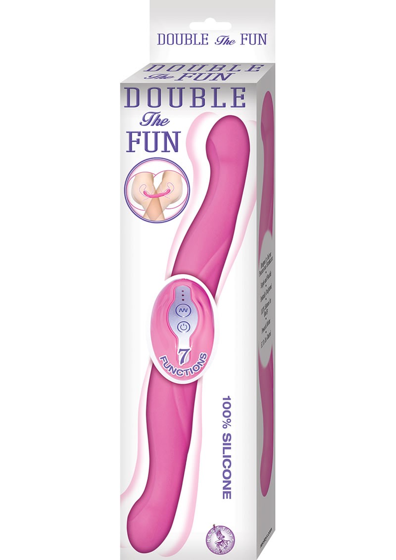 Double The Fun Silicone Dual Vibe Waterproof 12.8 Inch Pink
