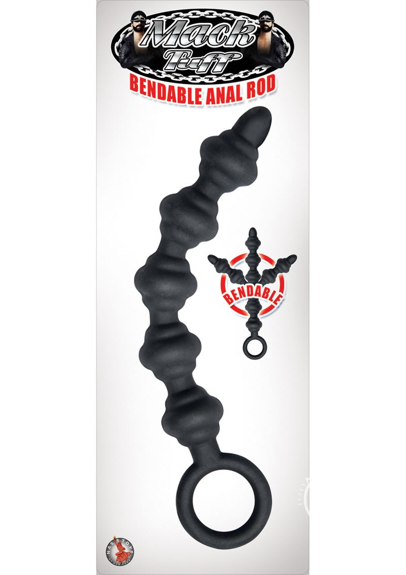 Mack Tuff Bendable Anal Rod Waterproof Black 7.12 Inch
