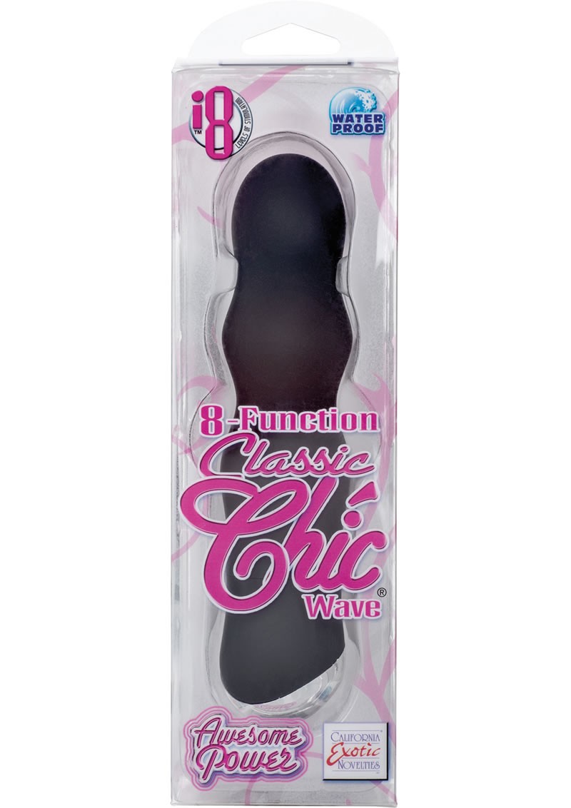 8 Function Classic Chic Wave Vibrator Black 4.25 Inch
