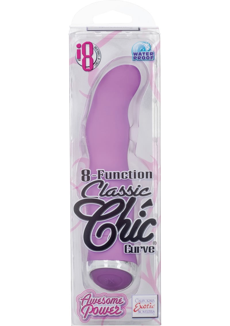 8 Function Classic Chic Curve Vibrator Purple 4.25 Inch