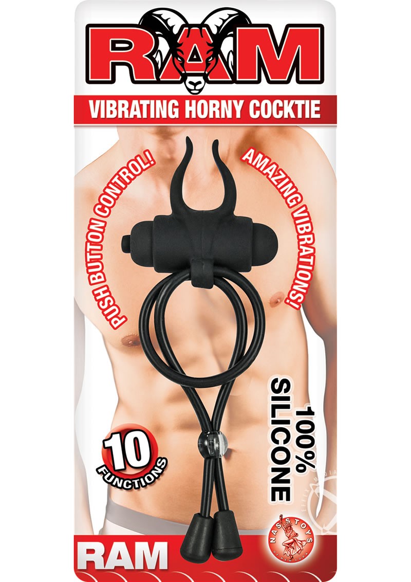 Ram Silicone Vibrating Horny Cocktie Black