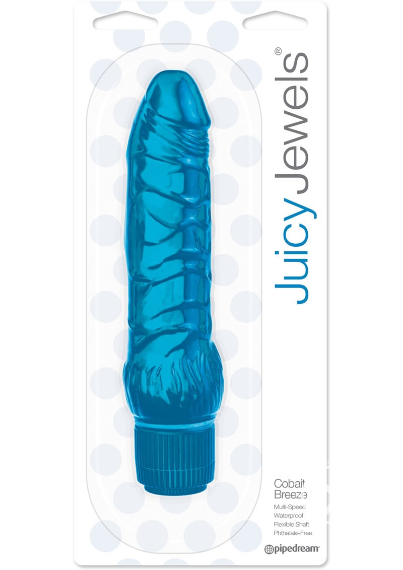 Juicy Jewels Cobalt Breeze Jelly Vibrator Blue 7.87 Inches