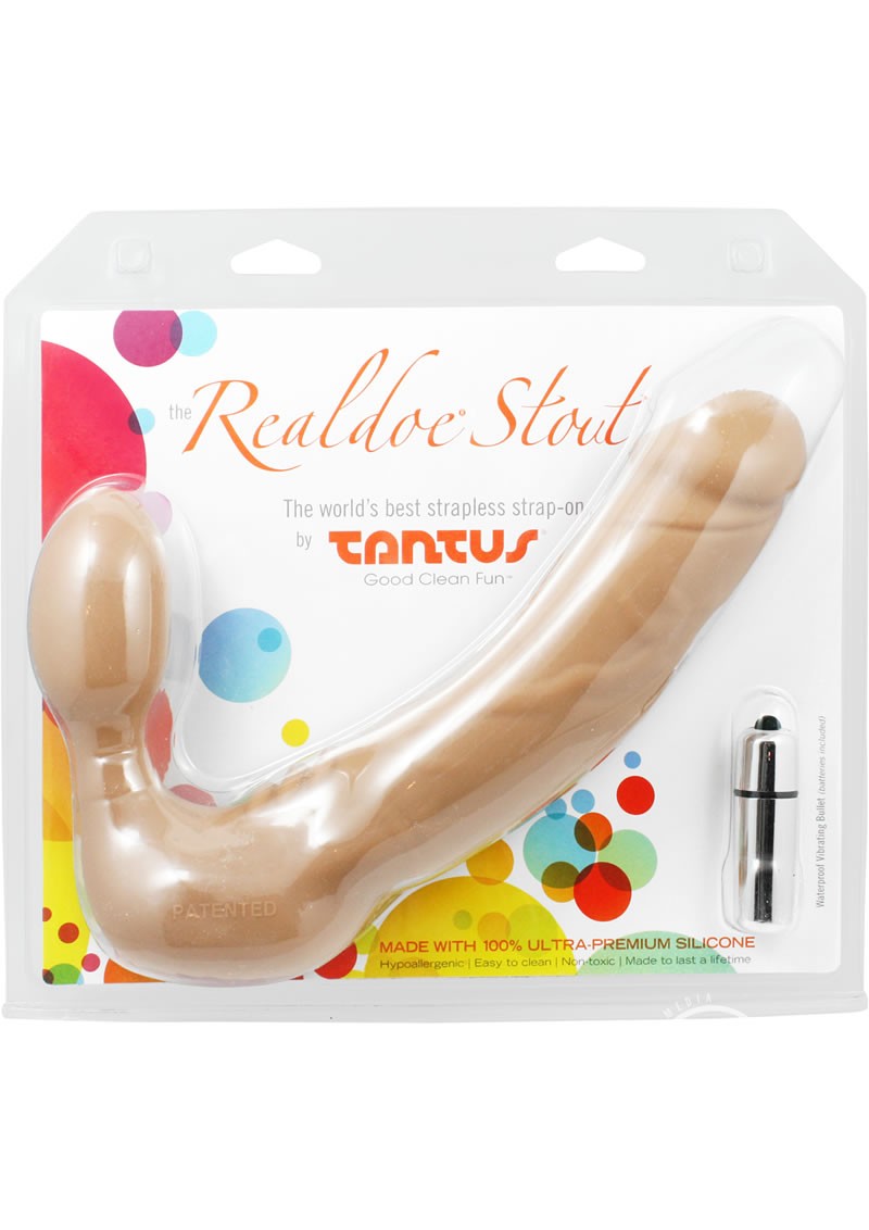 Tantus Realdoe Stout Silicone Double Dong Waterproof Black