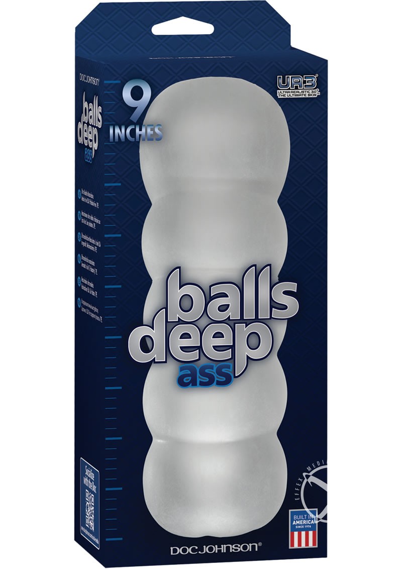 Balls Deep Ass UR3 Textured Stroker Masturbator Frost 9 Inch