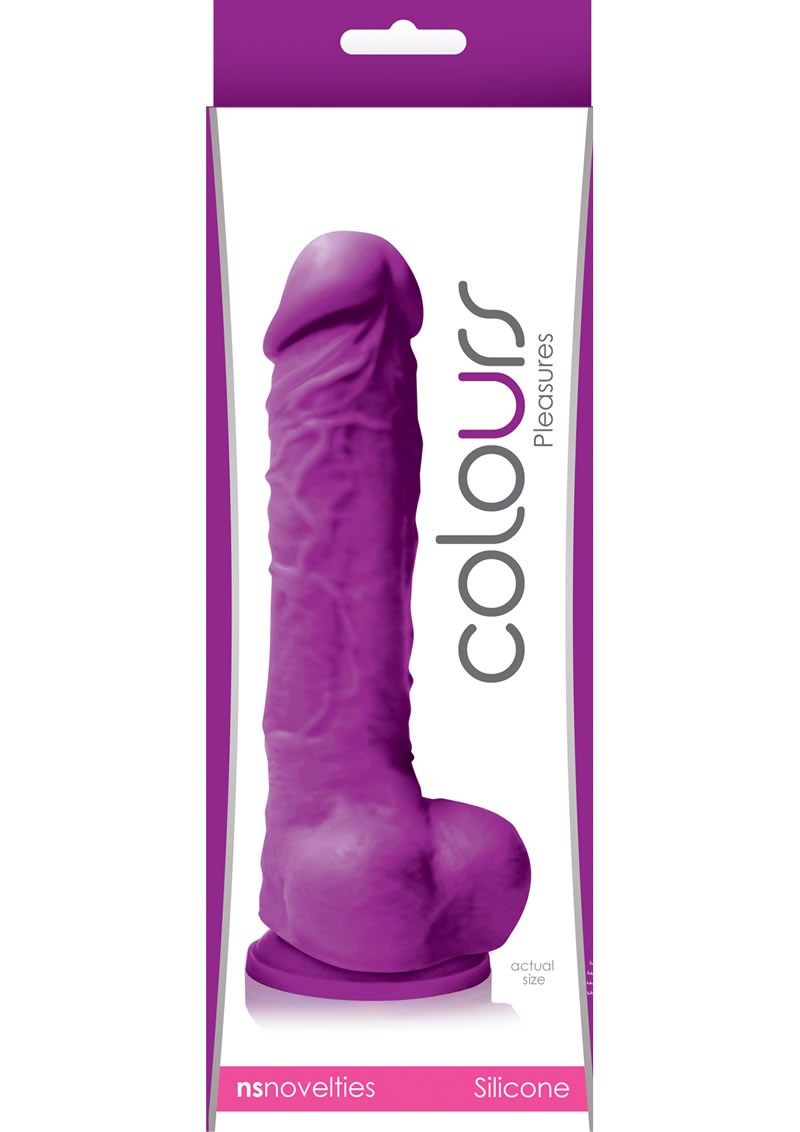Colours Pleasures Silicone Dong Purple 5 Inch