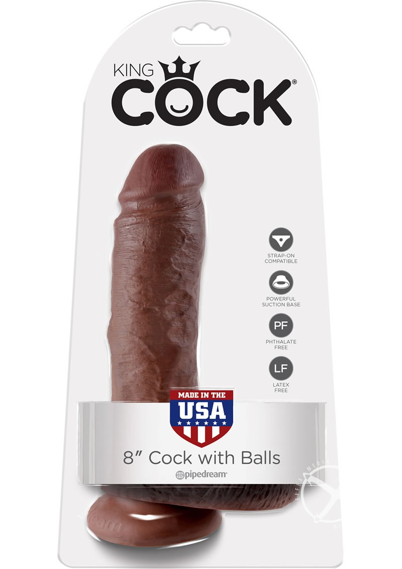 King Cock 8 Cock W/balls Brown