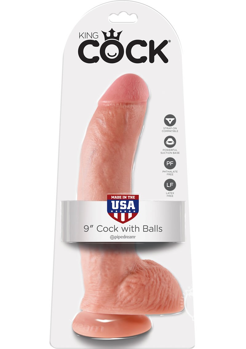 King Cock 9 Cock W/balls Flesh