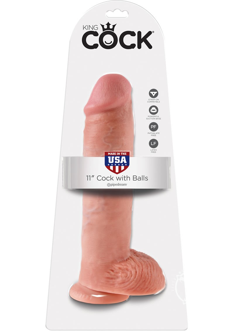 King Cock 11 Cock W/balls Flesh