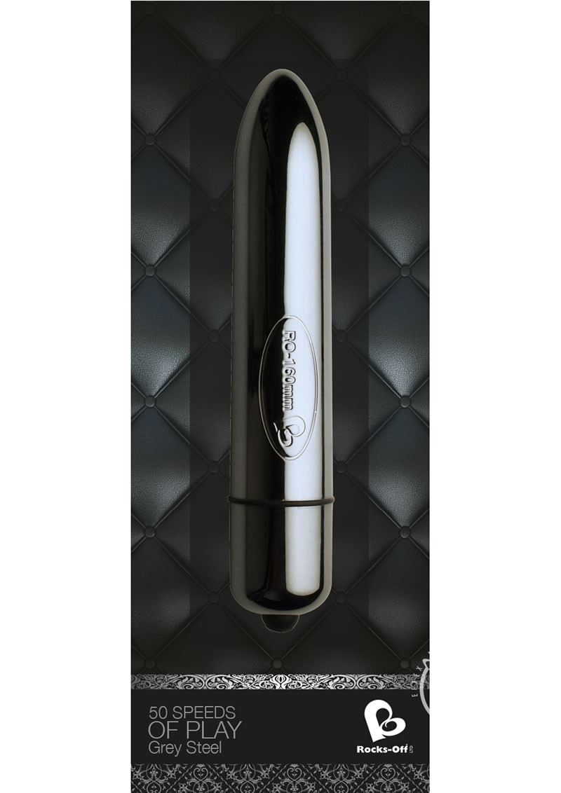 Rocks Off 50 Speeds Of Play Grey Steel Vibrator Metal