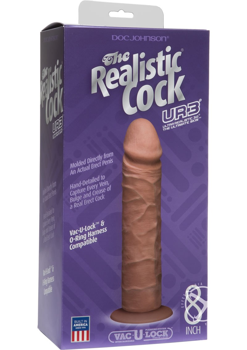 The Realistic Cock UR3 Brown 8 Inch