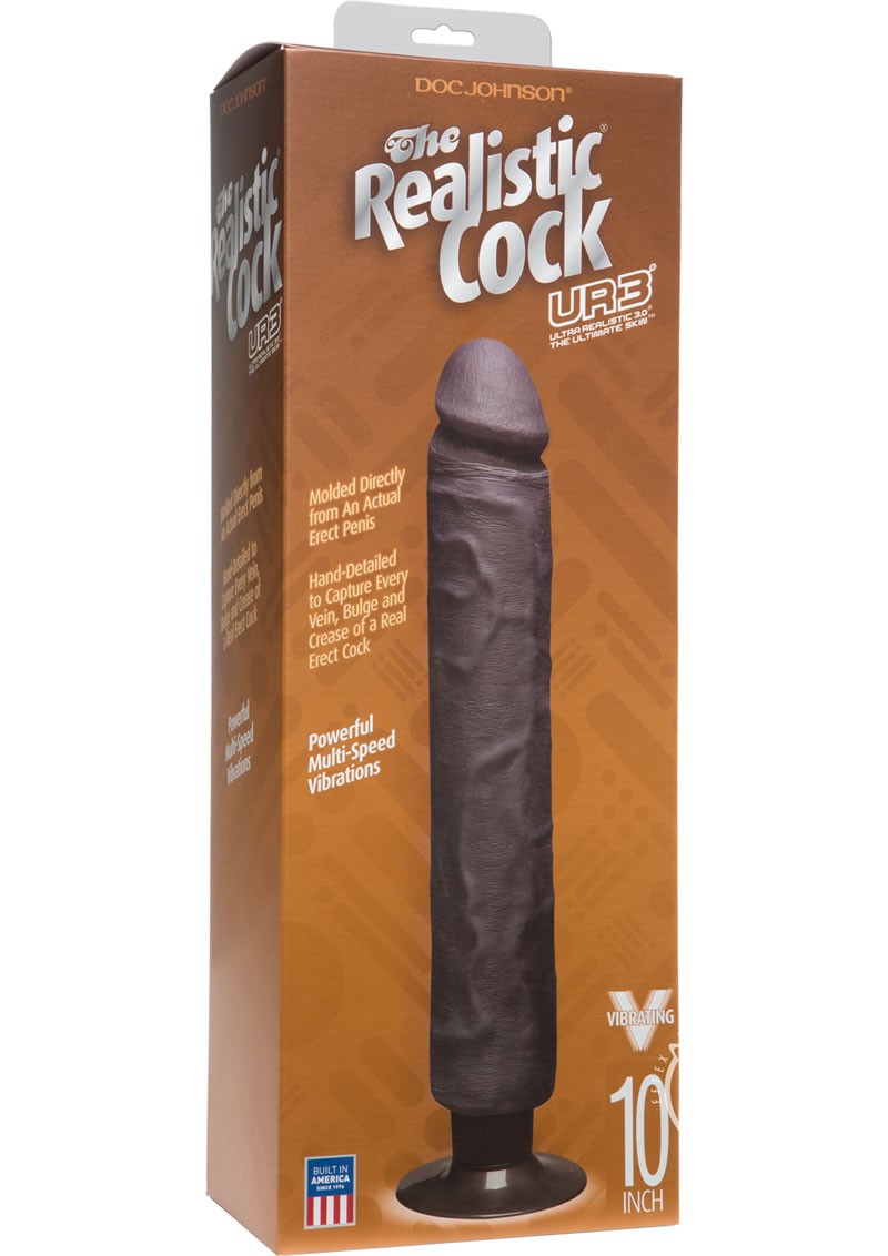 The Realistic Cock UR3 Vibrating Dong Black 10 Inch