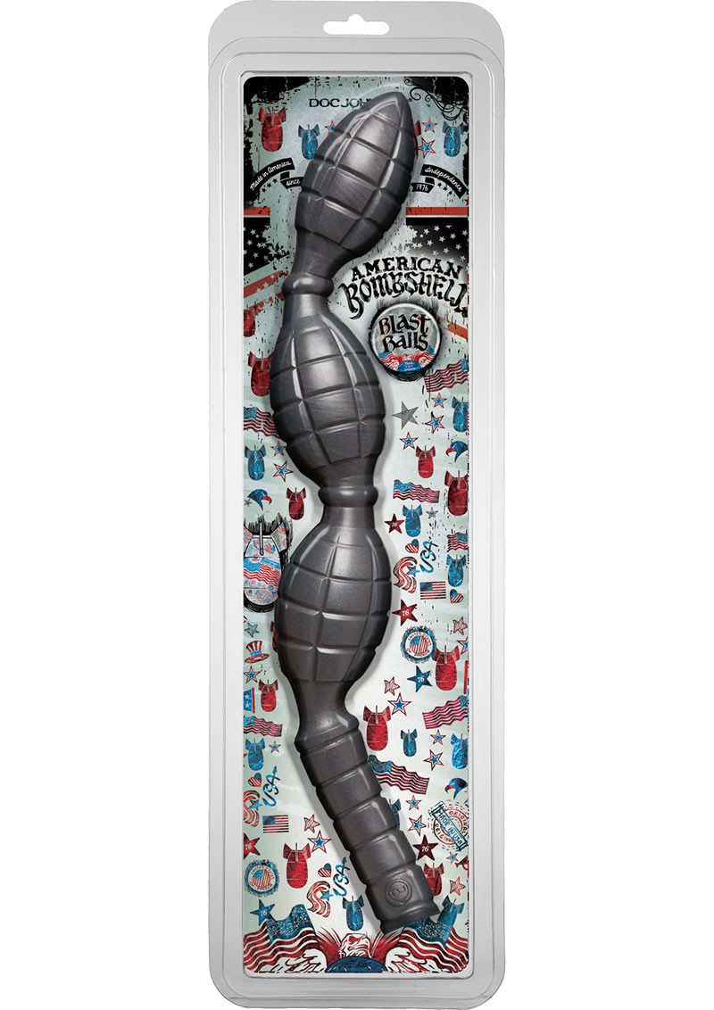 American Bombshell Blast Balls Anal Beads Grey 21 Inch Long 6 Inch Girth