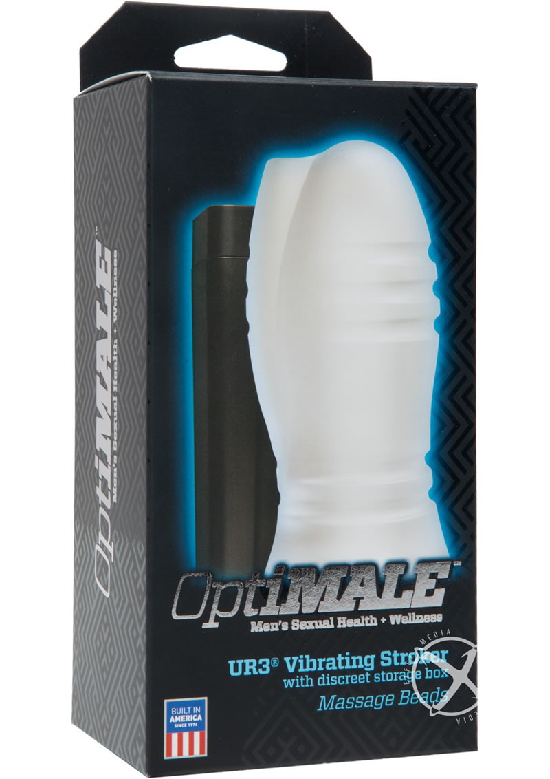OptiMale UR3 Stroker Massage Beads Textured Masturbator Frost