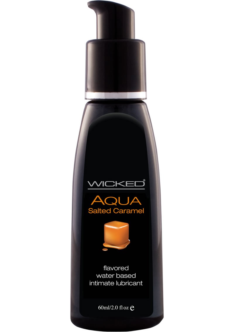 Wicked Aqua Water Based Flavored Lubricant Salted Caramel 2 oz