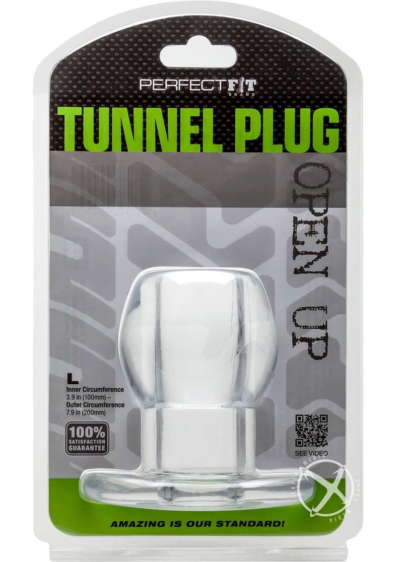 Perfect Fit Anal Tunnel Plug Clear Large 7.9 Inch Circumference