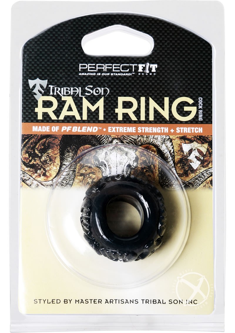 Tribal Son Ram Ring Cockring Black