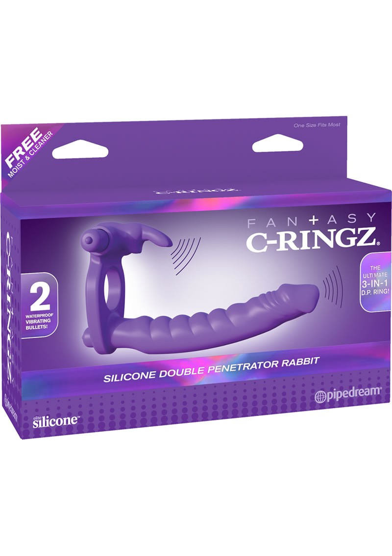 Fantasy C Ringz Double Penetrator Rabbit Cockring Purple