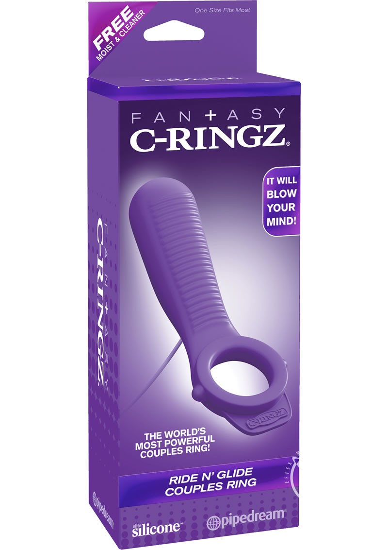 Fantasy C Ringz Ride N Glide Couples Ring Vibe Cockring Purple