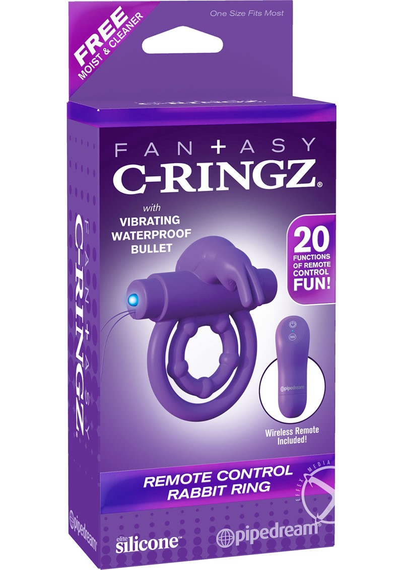 Fantasy C-ringz Remote Control Rabbit Cock Ring Purple