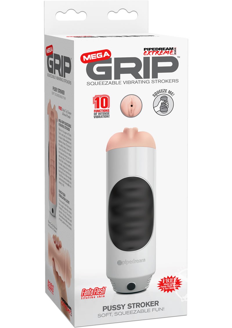 Pipedream Extreme Mega Grip Squeezable Pussy Stroker Black