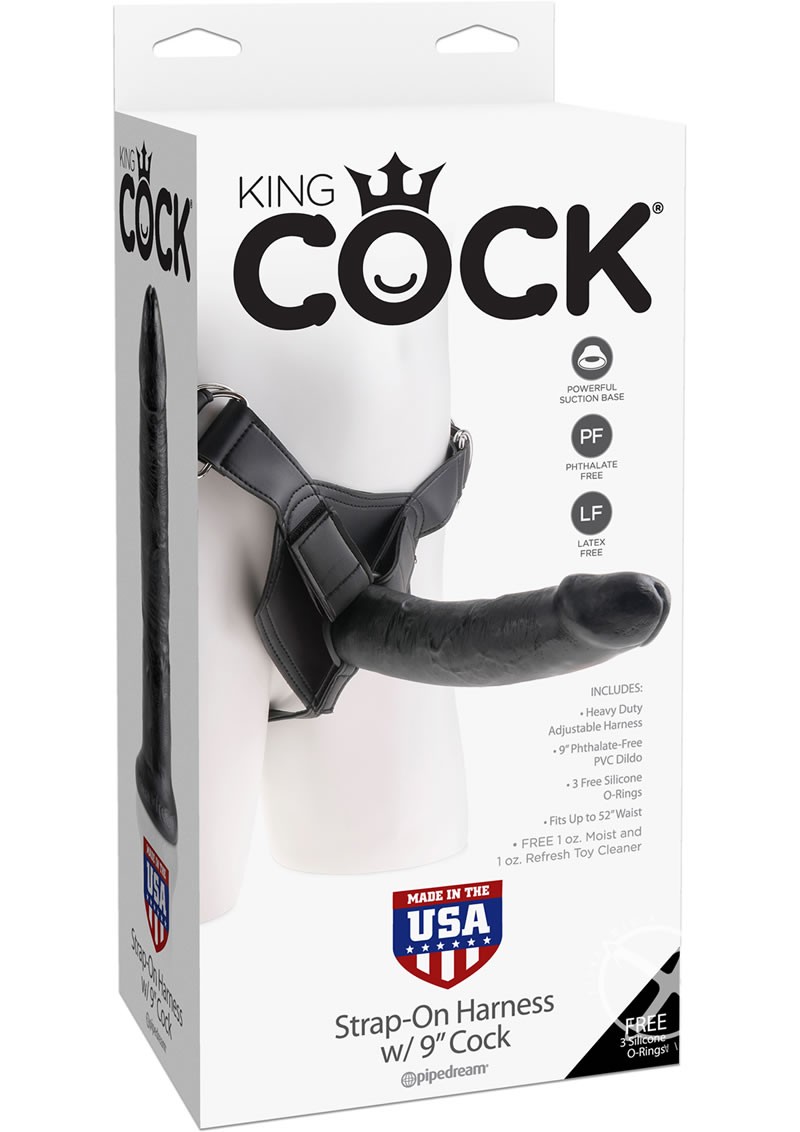 King Cock Strap On Harness 9 Cock Black