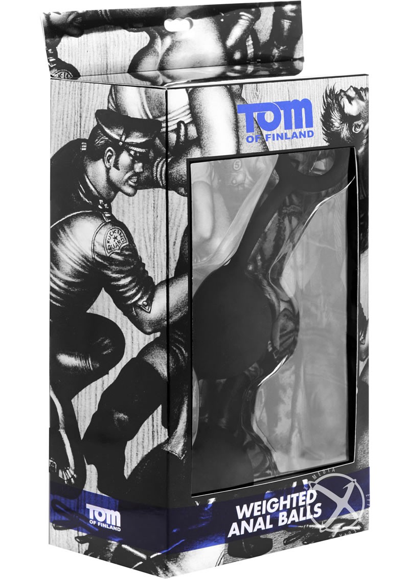 Tom of Finland Weighted Silicone Anal Balls Black 9.5 Inch