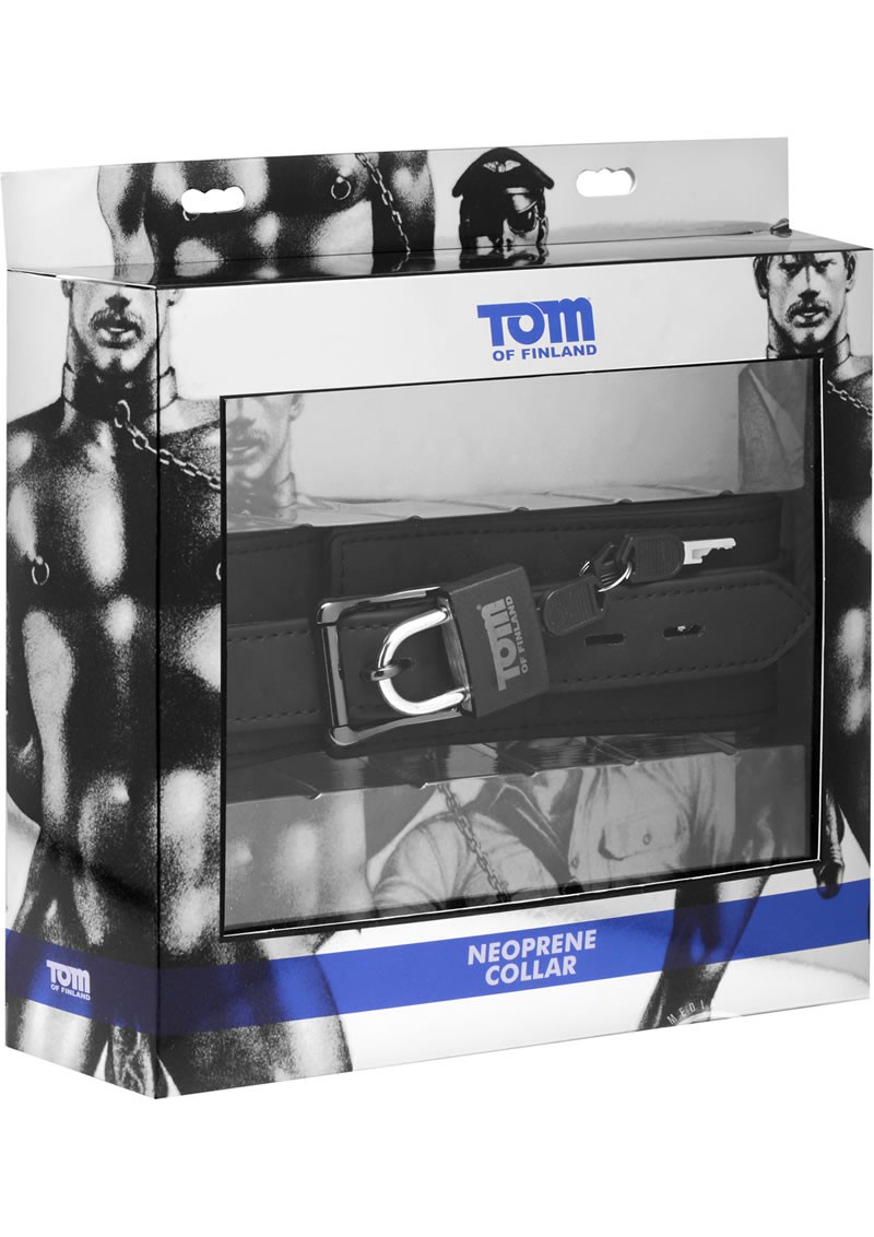 Tom of Finland Adjustable Neoprene Collar w/ Lock Black 18.5 Inch
