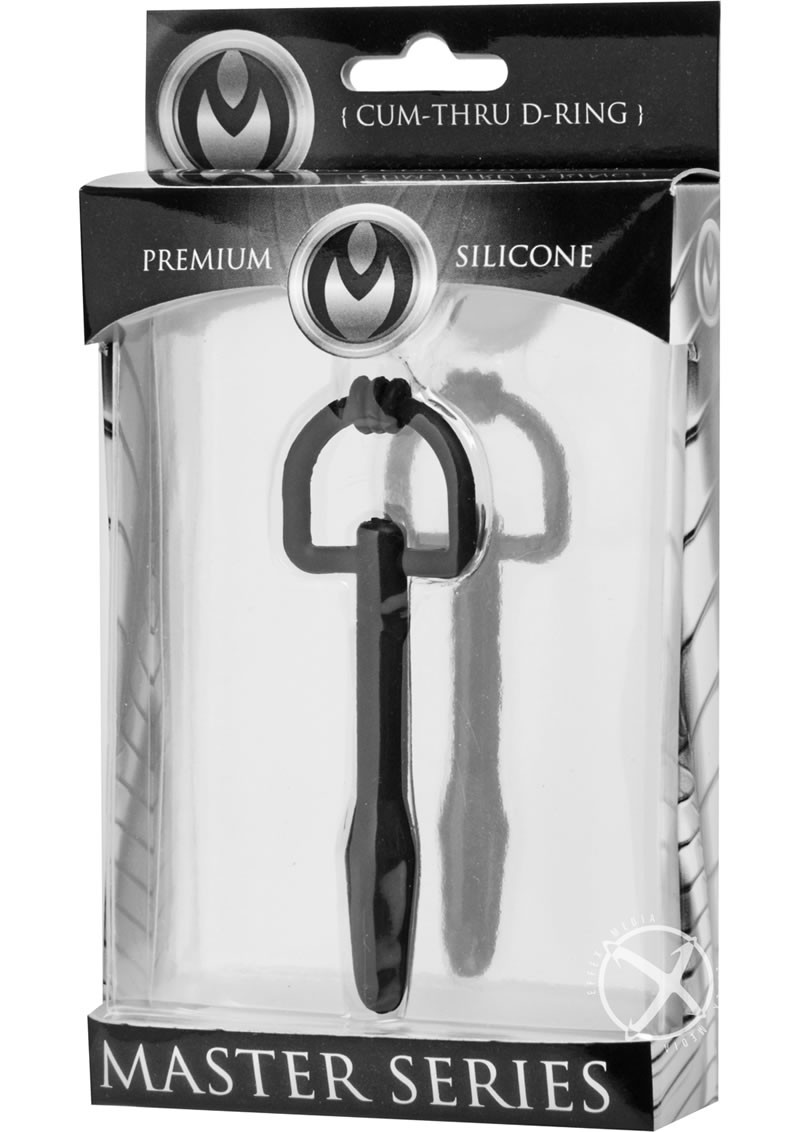 Master Series The Hallows Cum Thru D Ring Penis Plug Black 3.18 Inch