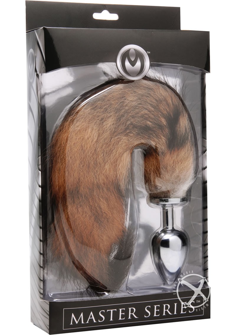 Master Series Untamed XL Fox Tail Stainless Steel Anal Plug 3.65 Inch