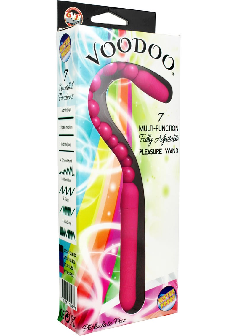 Voodoo 7 Multi Function Fully Adjustable Pleasure Wand Vibrator Pink