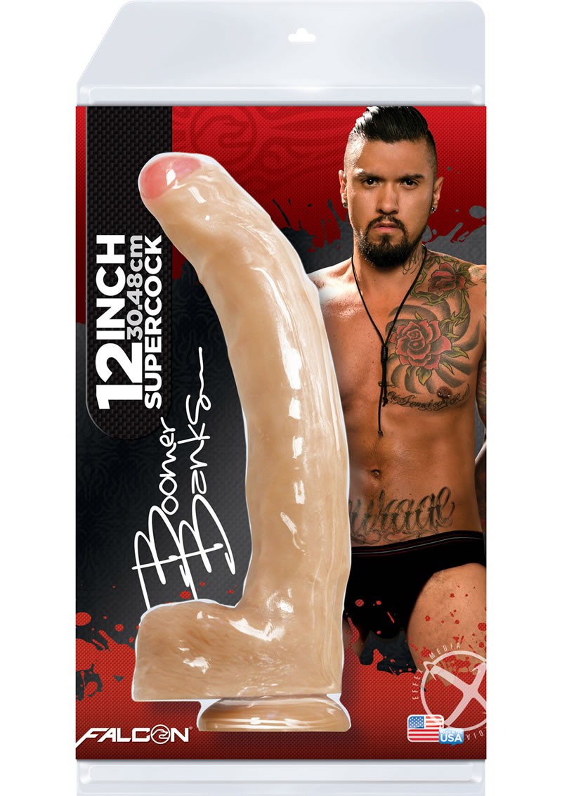 Falcon Boomer Banks Multi Function Vibrocock Flesh 12 Inch