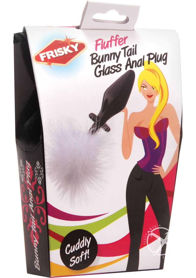Fluffer Bunny Tail Glass Anal Plug
