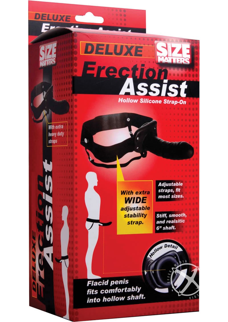 Erection Assist Hollow Strap On Black