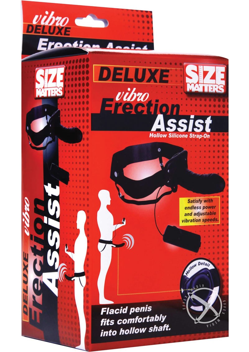 Vibro Hollow Strap On Black