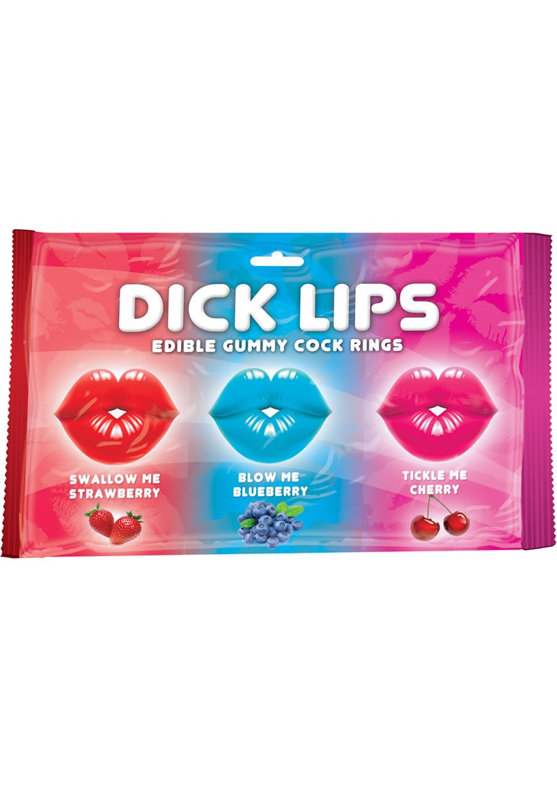 Dick Lips Gummy Cock Rings 3pk